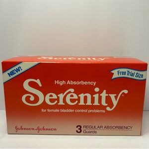 Vintage 1987 Johnson & Johnson Serenity Guards High Absorbency 3 Count Sealed